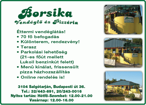   - Borsika Vendéglő és Pizzéria